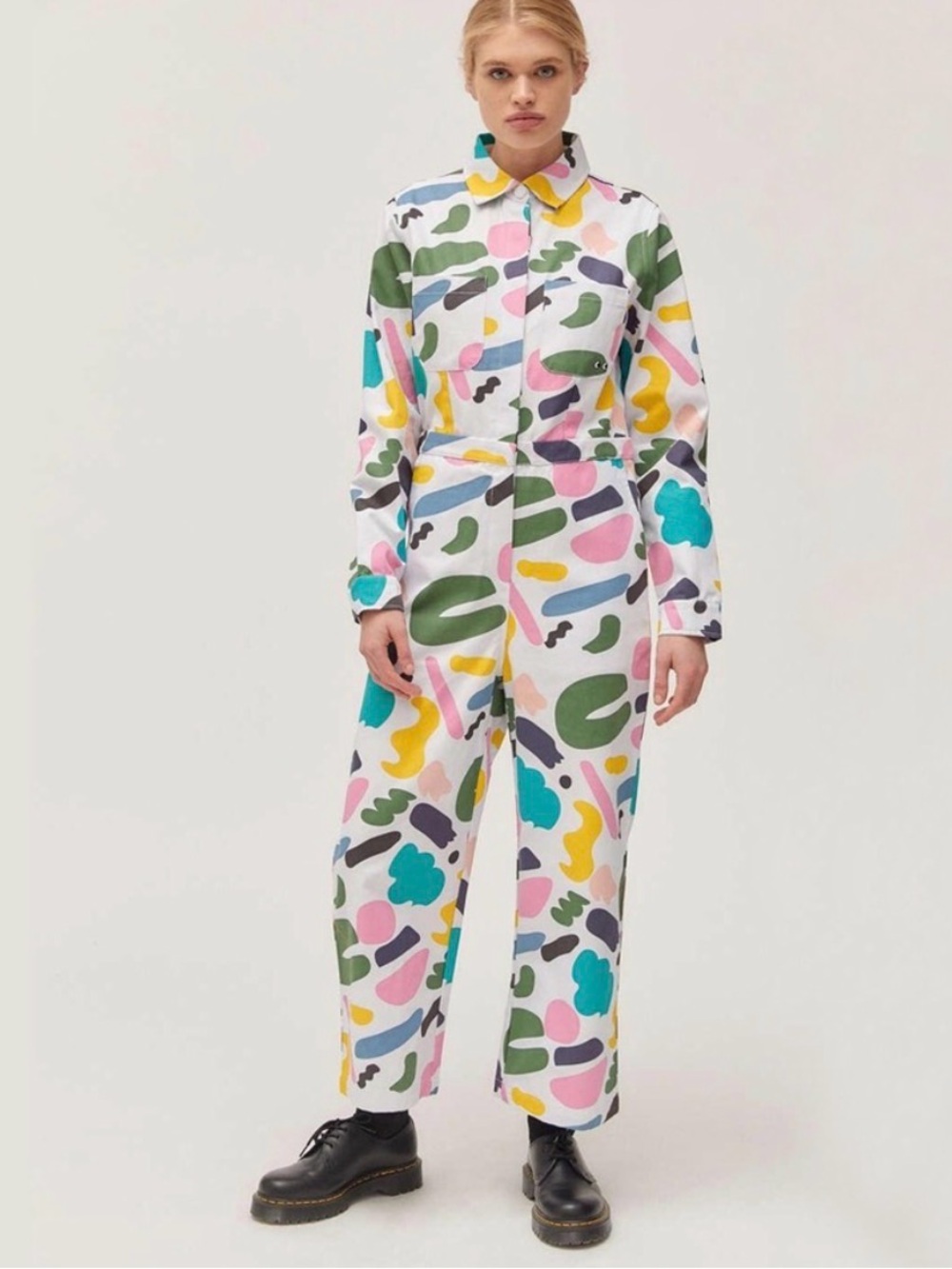 LAZY OAF X STUDIO ARHOJ Rue Boiler Jumpsuit White Multicolor Size 8 Women G19